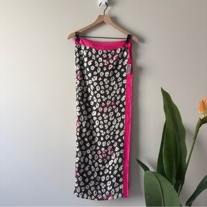 Juicy Couture 100% Silk Scarf Leopard Animal Print Y2K Pink Black 30” x 80” NWT